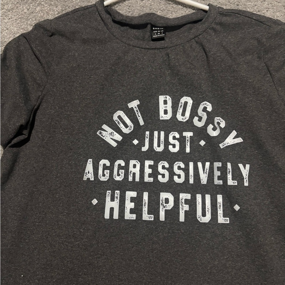 SHEIN Gray Short Sleeve Tee - Aggressively Helpful